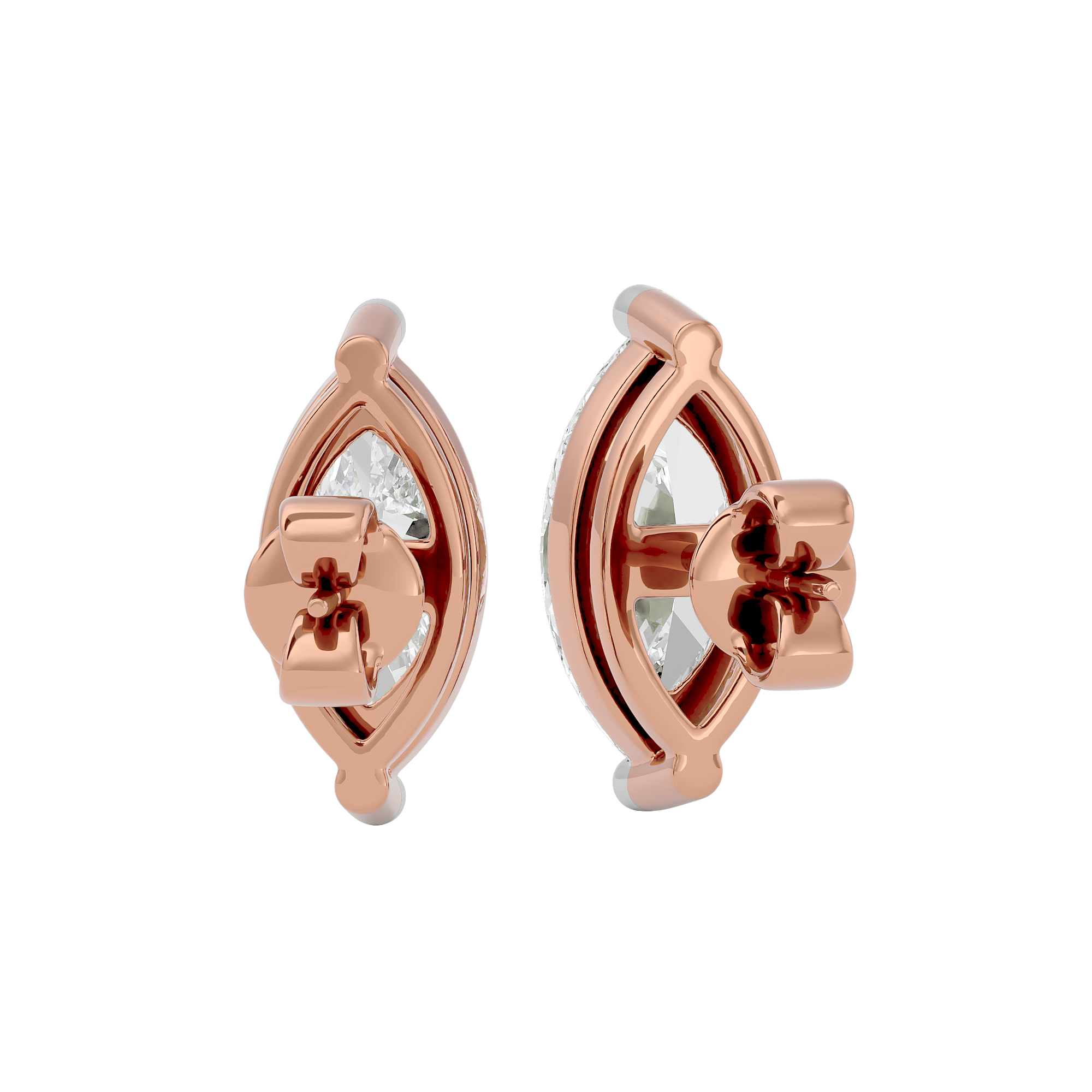 2 ct Marquise studs - Basket setting