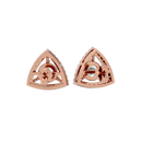 1.5 ct Round studs with triangle halo - Basket setting