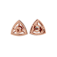 1.5 ct Round studs with triangle halo - Basket setting