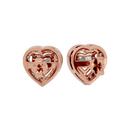 1 ct Heart halo studs - Basket setting