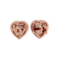 1 ct Heart halo studs - Basket setting