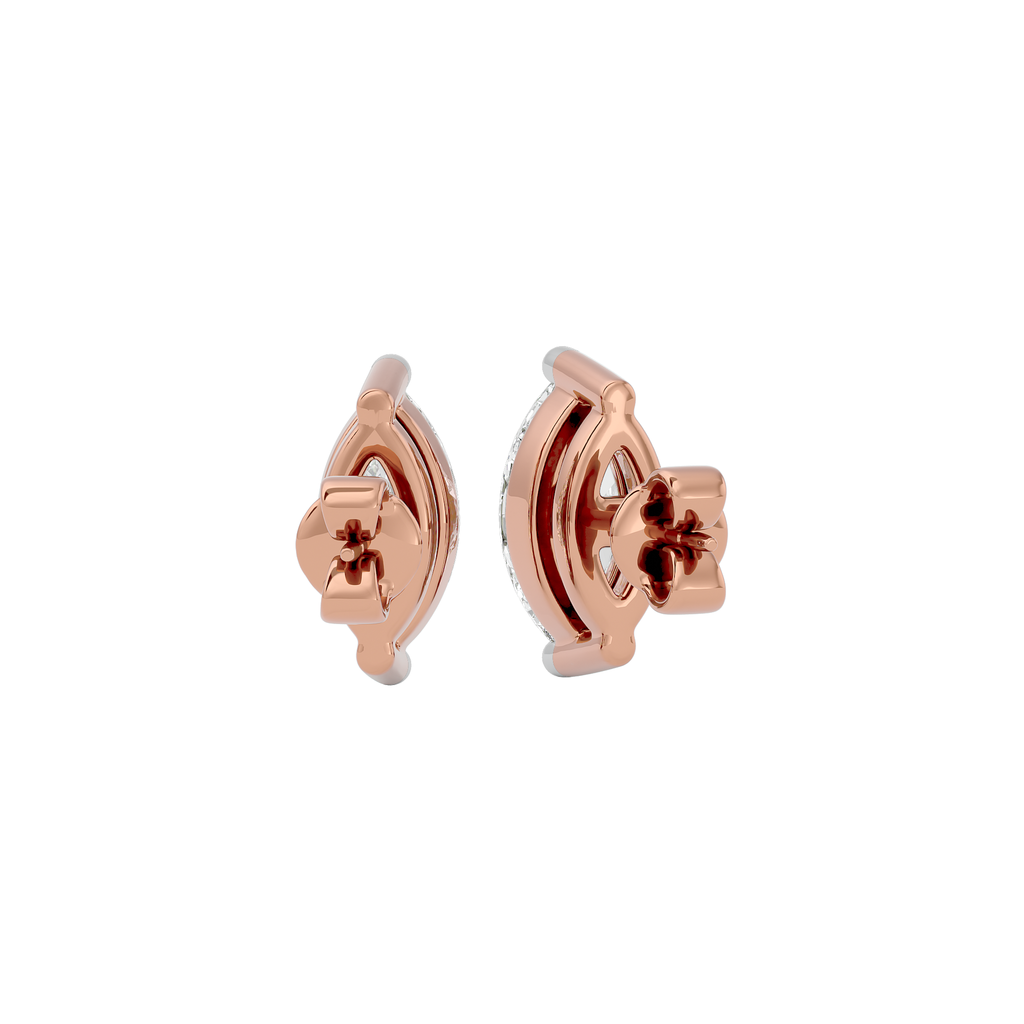 0.5 ct Marquise studs - Basket Setting