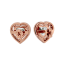 4 ct Heart halo studs - Basket setting