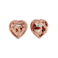4 ct Heart halo studs - Basket setting