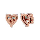 2 ct Heart studs - Basket setting