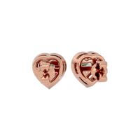 0.5 ct Heart halo studs - Basket Setting