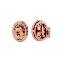 0.5 ct Oval halo studs - Basket setting