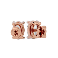 1 ct Oval studs - Basket setting