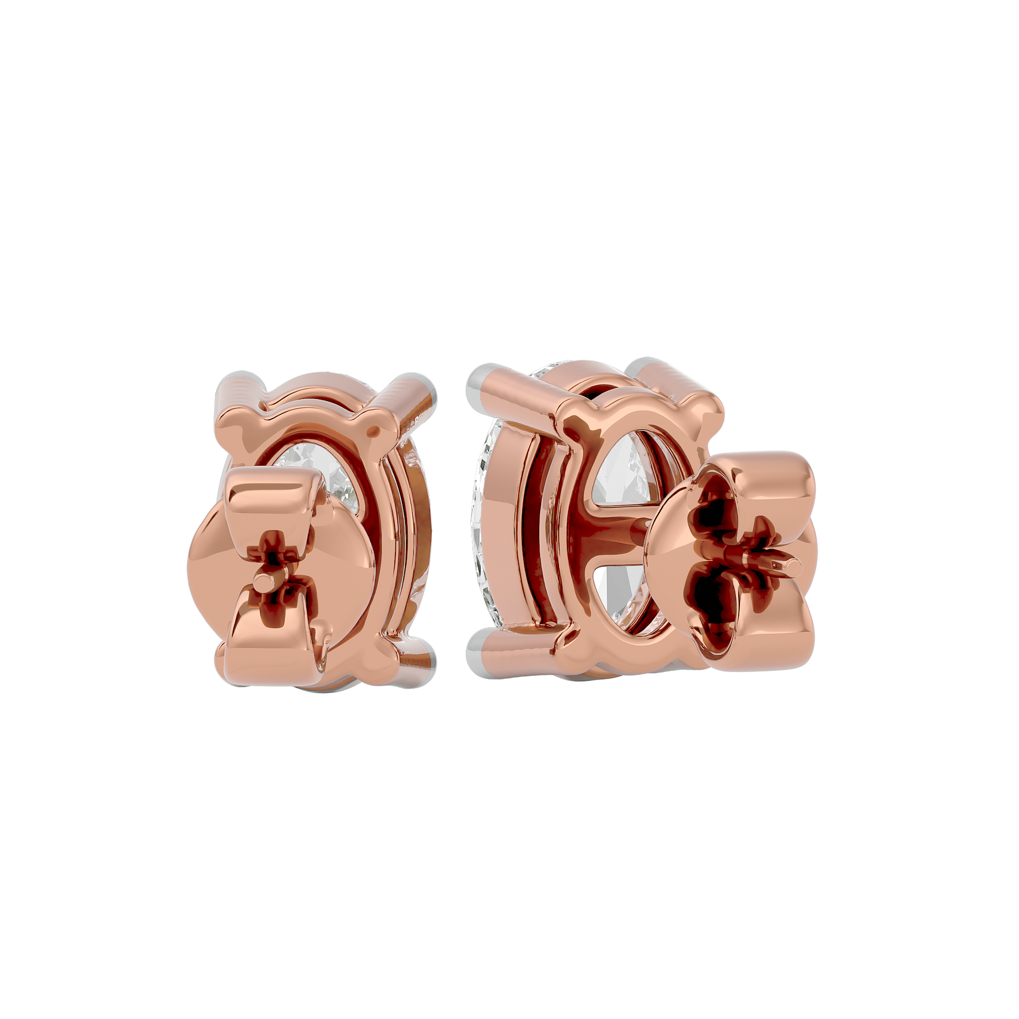 1 ct Oval studs - Basket setting