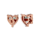 4 ct Heart studs - Basket setting