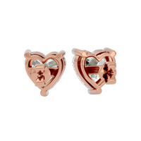 4 ct Heart studs - Basket setting