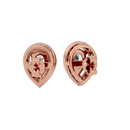1 ct Pear halo studs - Basket setting