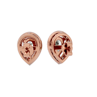 1 ct Pear halo studs - Basket setting