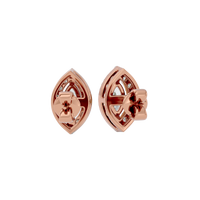 0.5 ct Marquise halo studs - Basket setting