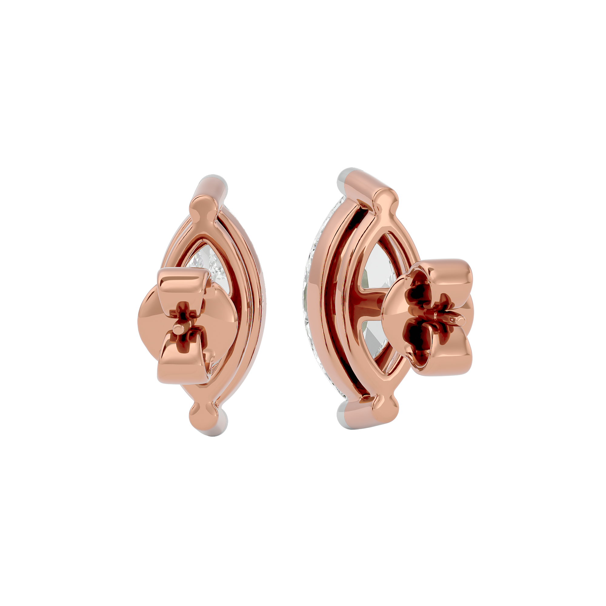 1 ct Marquise studs - Basket setting