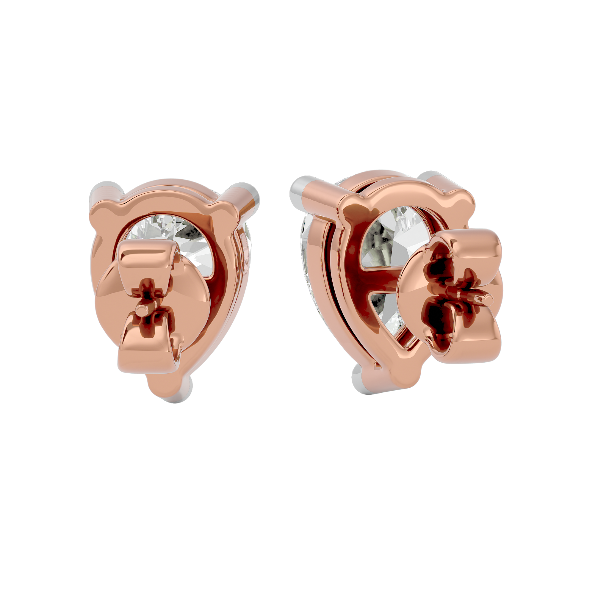 2 ct Pear Studs - Basket setting