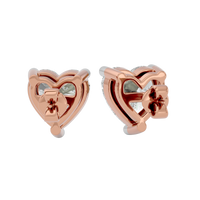 1 ct Heart studs - Basket setting