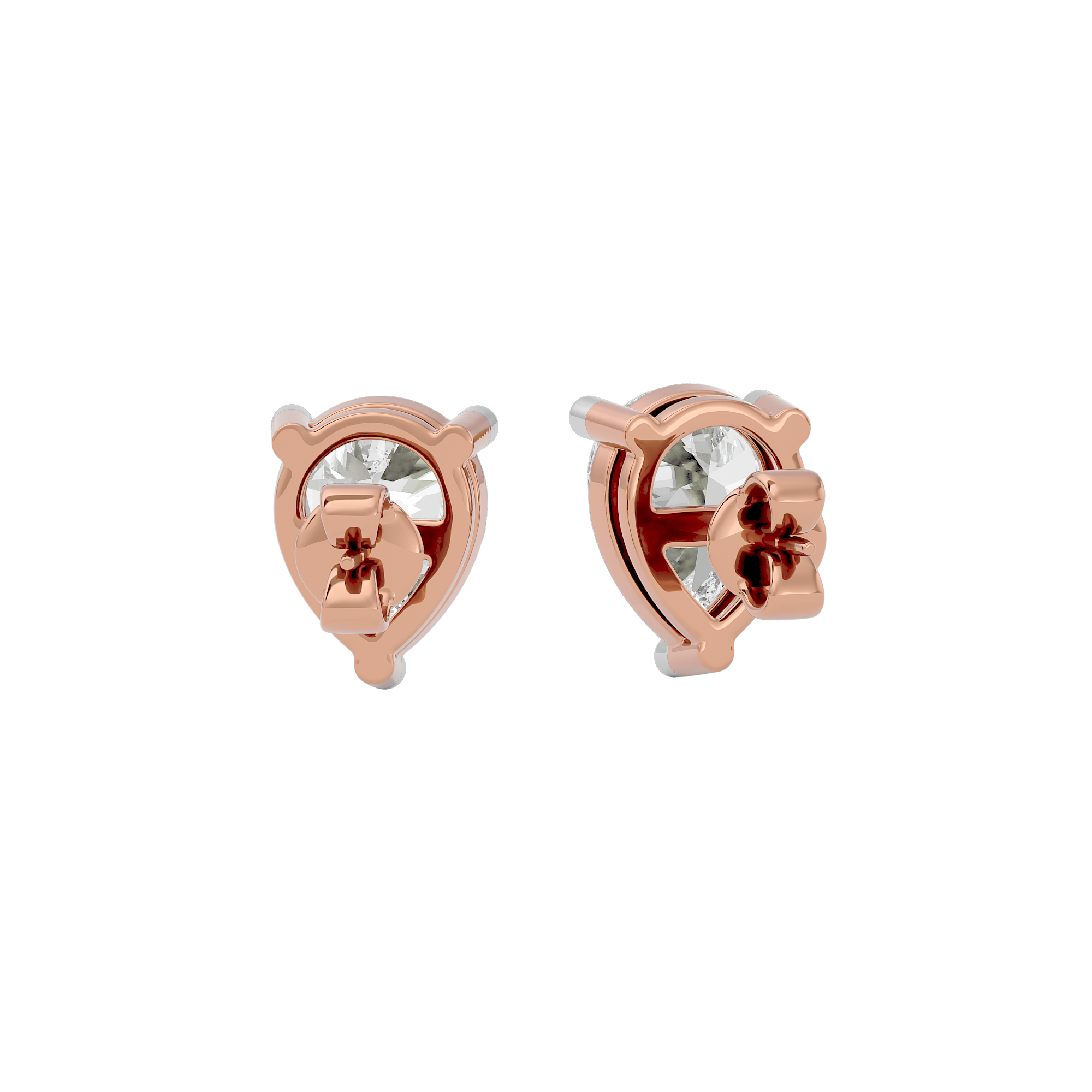 4 ct Pear studs - Basket setting