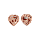 2 ct Heart halo studs - Basket setting