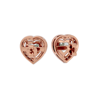 2 ct Heart halo studs - Basket setting