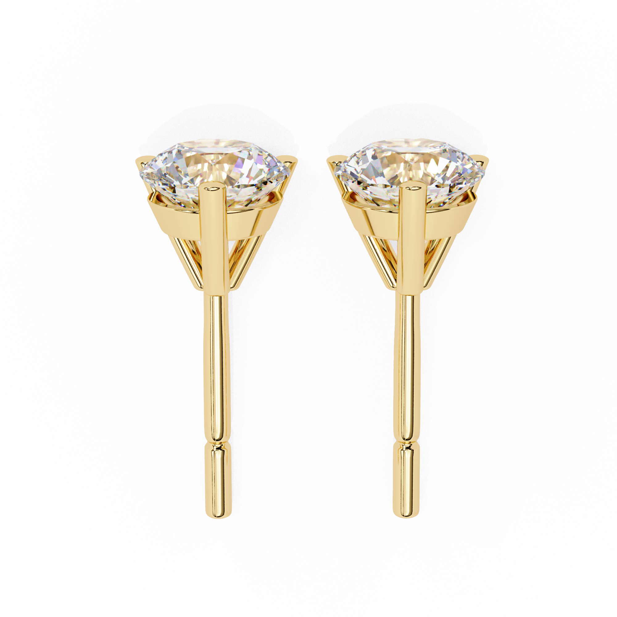 1 ct Round studs - Martini setting