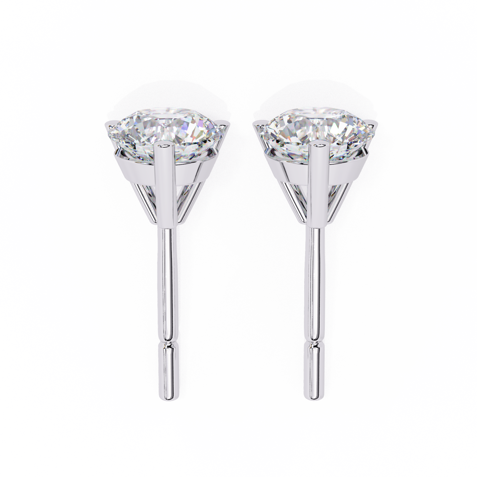 1 ct Round studs - Martini setting
