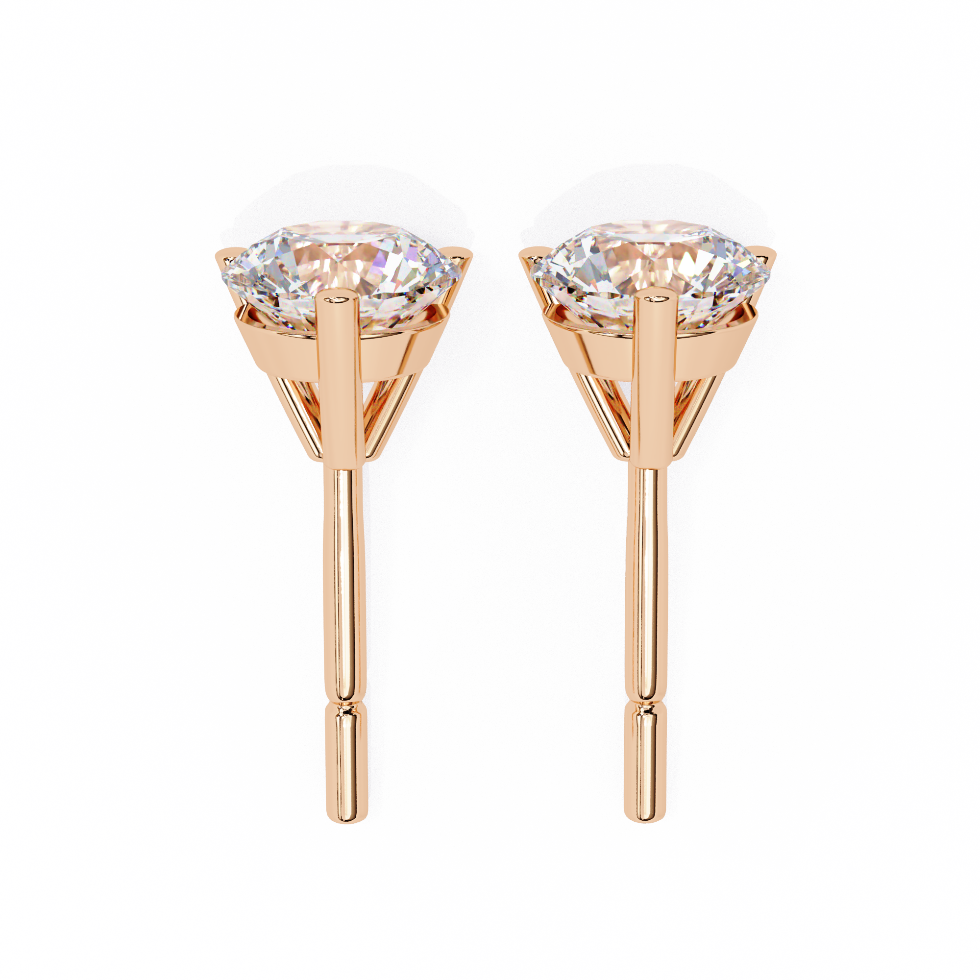 1 ct Round studs - Martini setting