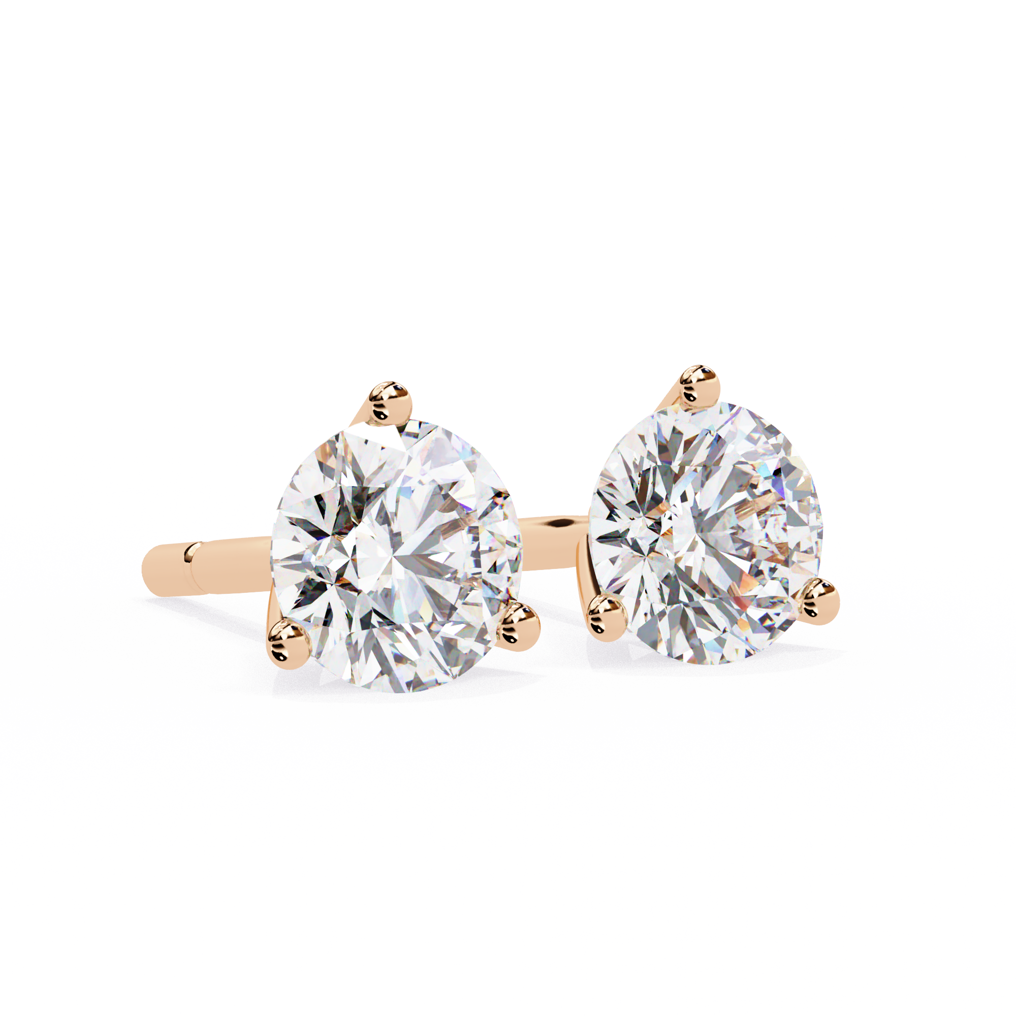 1 ct Round studs - Martini setting