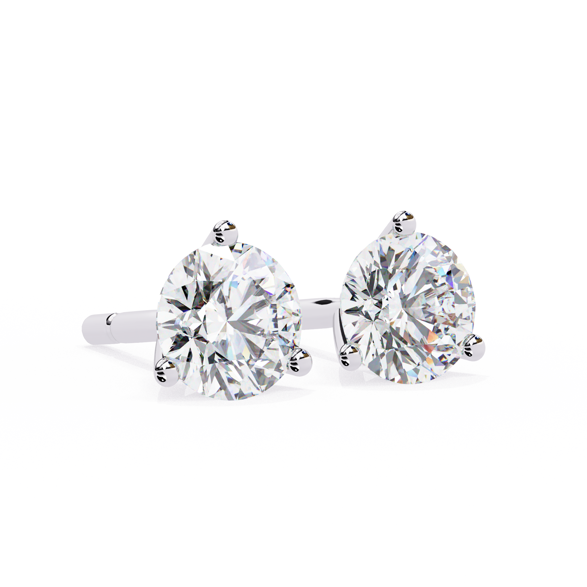 1 ct Round studs - Martini setting