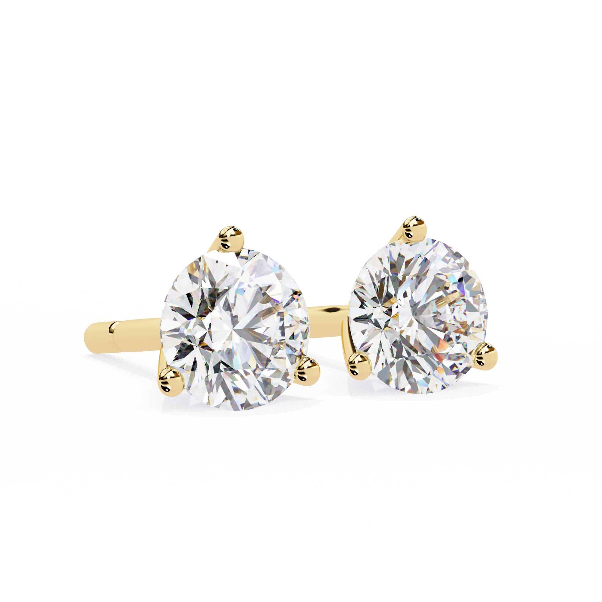 1 ct Round studs - Martini setting