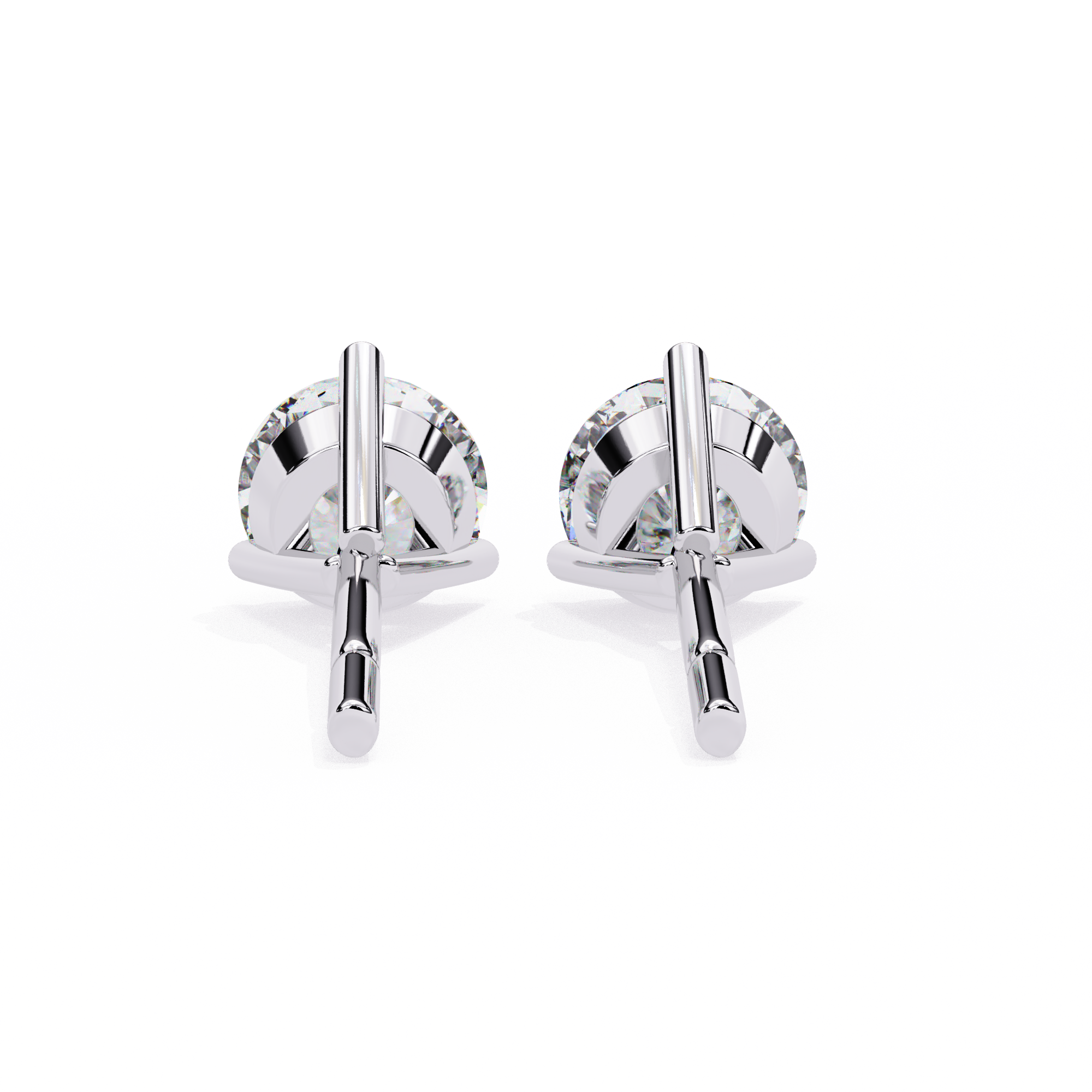 1 ct Round studs - Martini setting