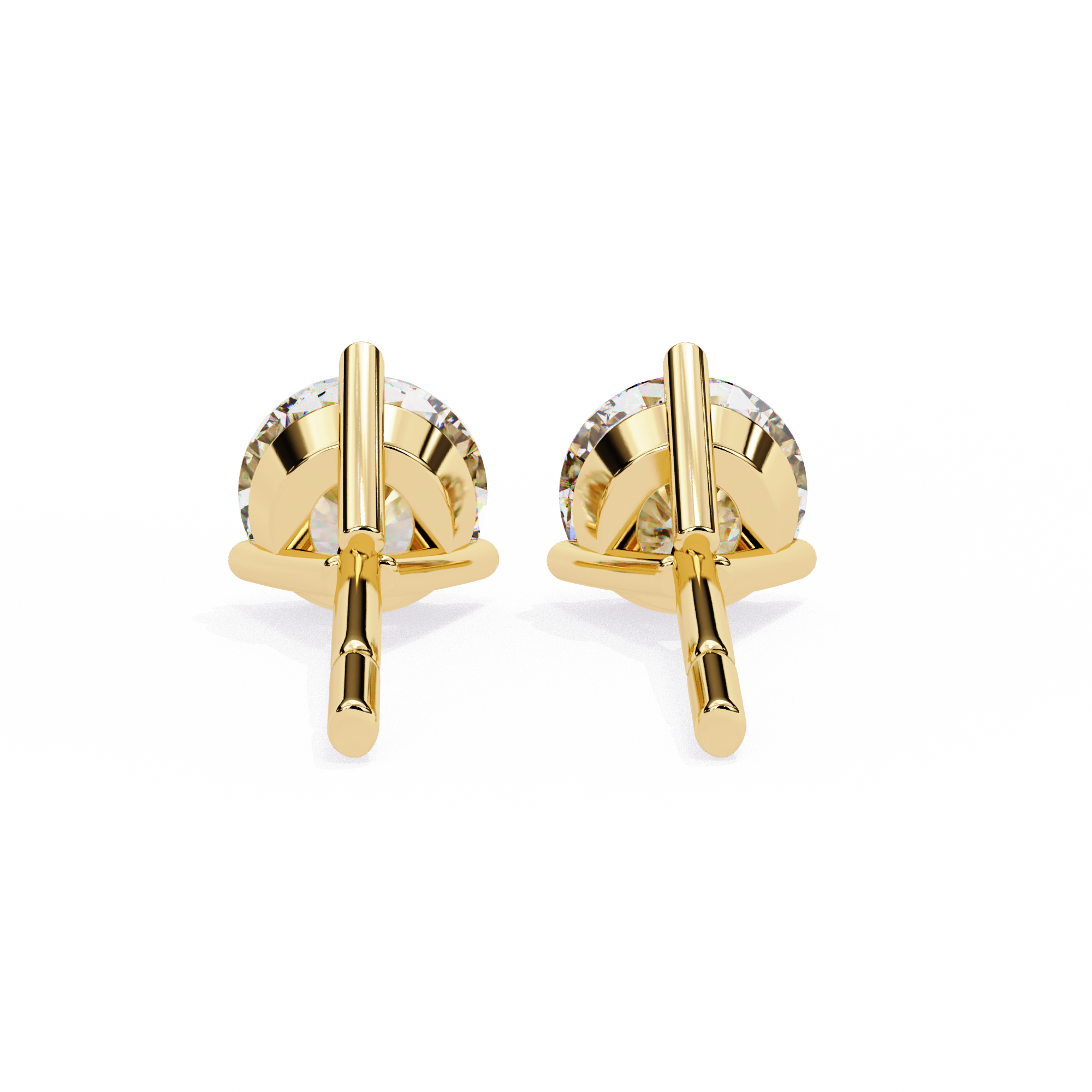 1 ct Round studs - Martini setting