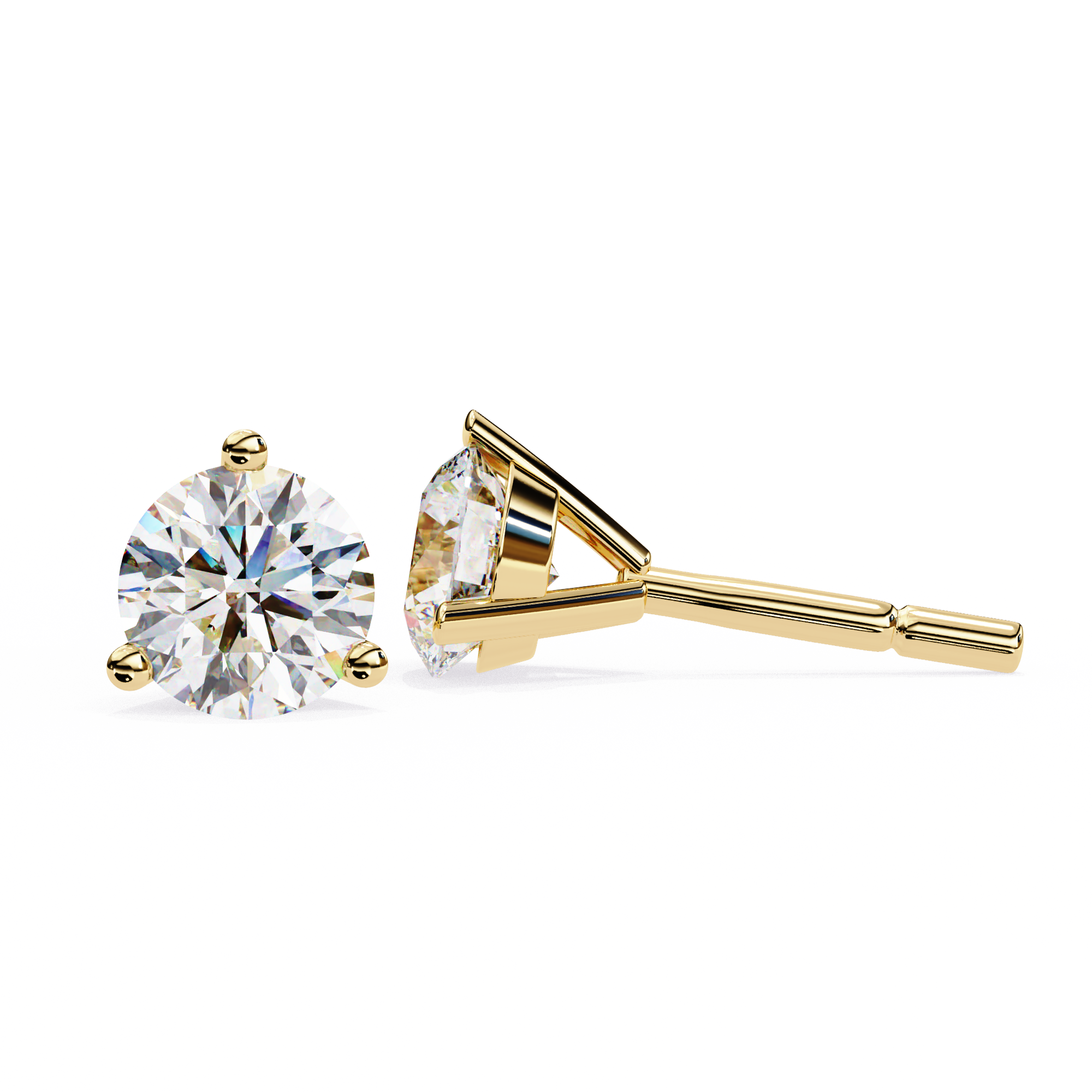 1 ct Round studs - Martini setting
