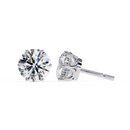 2 ct Round solitaire studs - Lotus setting