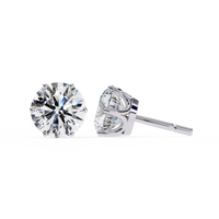 2 ct Round solitaire studs - Lotus setting