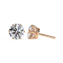 2 ct Round solitaire studs - Lotus setting