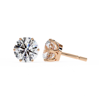 2 ct Round solitaire studs - Lotus setting