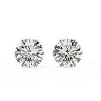 2 ct Round solitaire studs - Lotus setting