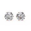 2 ct Round solitaire studs - Lotus setting
