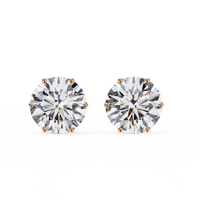 2 ct Round solitaire studs - Lotus setting