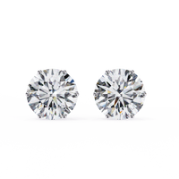 2 ct Round solitaire studs - Lotus setting