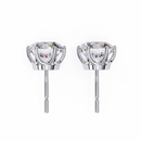 2 ct Round solitaire studs - Lotus setting