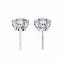 2 ct Round solitaire studs - Lotus setting