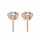 2 ct Round solitaire studs - Lotus setting