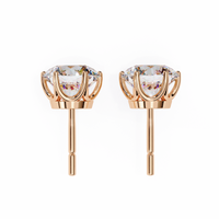 2 ct Round solitaire studs - Lotus setting