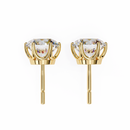 2 ct Round solitaire studs - Lotus setting