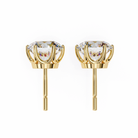 2 ct Round solitaire studs - Lotus setting