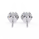 2 ct Round solitaire studs - Lotus setting