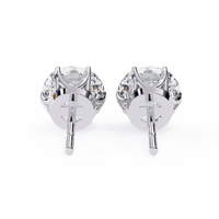 2 ct Round solitaire studs - Lotus setting