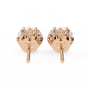 2 ct Round solitaire studs - Lotus setting